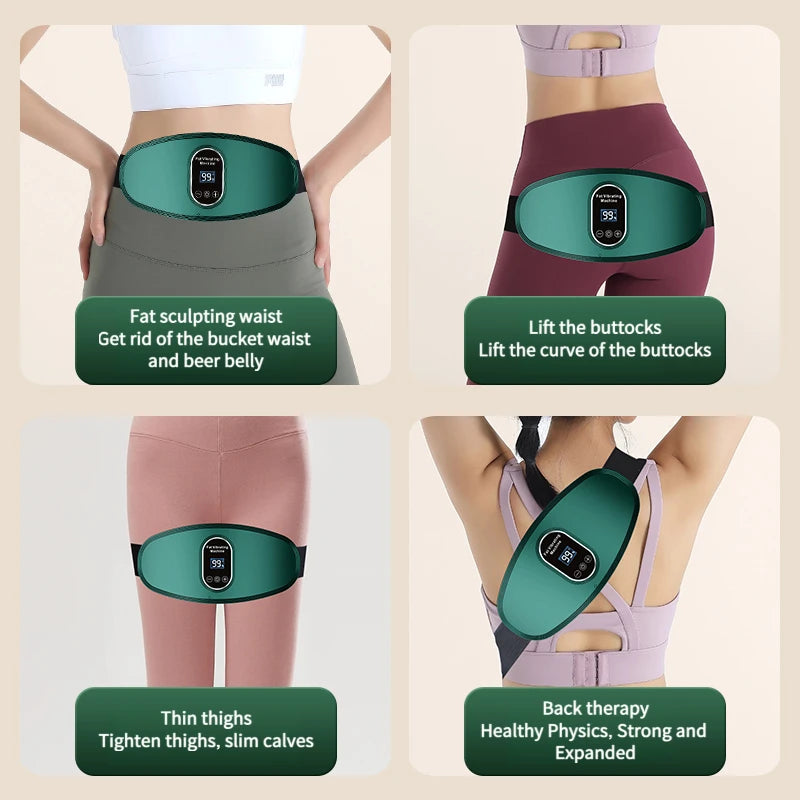 “Flexoora Hot Compress & Fat‑Burn Massage Belt – Gym Fitness Body USB Slimming Vibra Band”