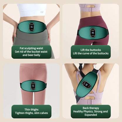 “Flexoora Hot Compress & Fat‑Burn Massage Belt – Gym Fitness Body USB Slimming Vibra Band”