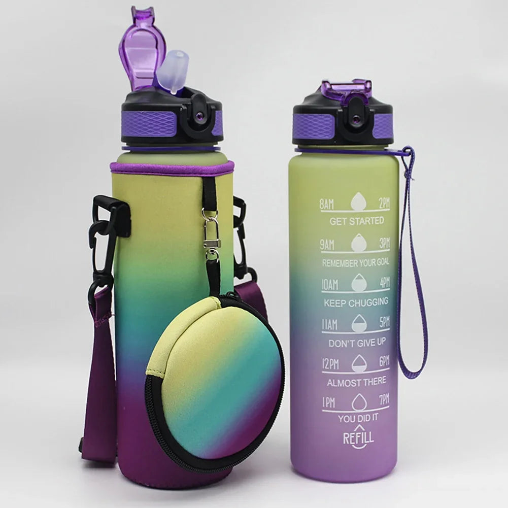 1000ML Sports Bottle Case with Adjustable Shoulder Strap Water Bottle Holder Neoprene Carrier Insulated Water Jug Carrier Pouch