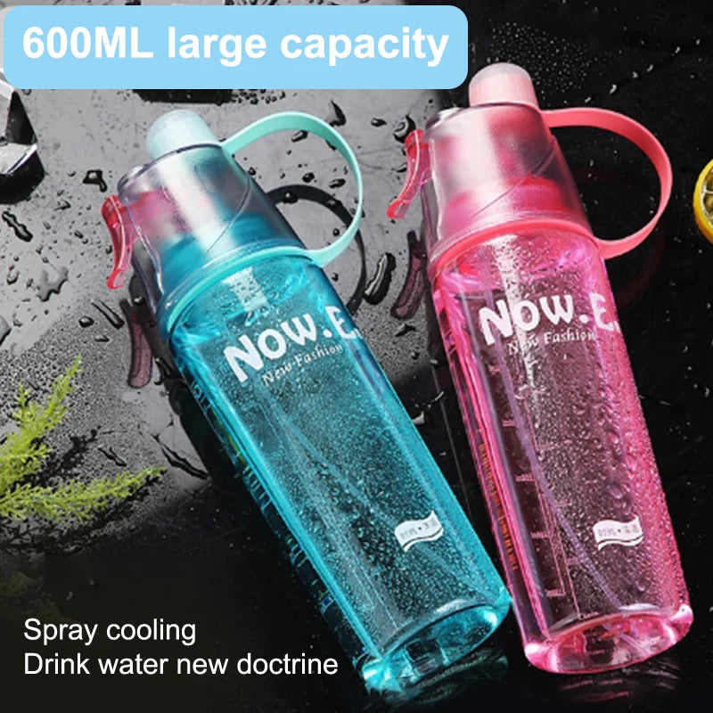 Sports Water Bottle Spray Cup Outdoor Portable Kettles Jug Large Capacity Men And Women 600ml