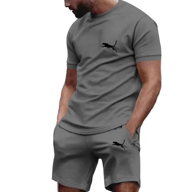 “Flexoora Men’s Mesh Running Set – Breathable T‑Shirt & Shorts”