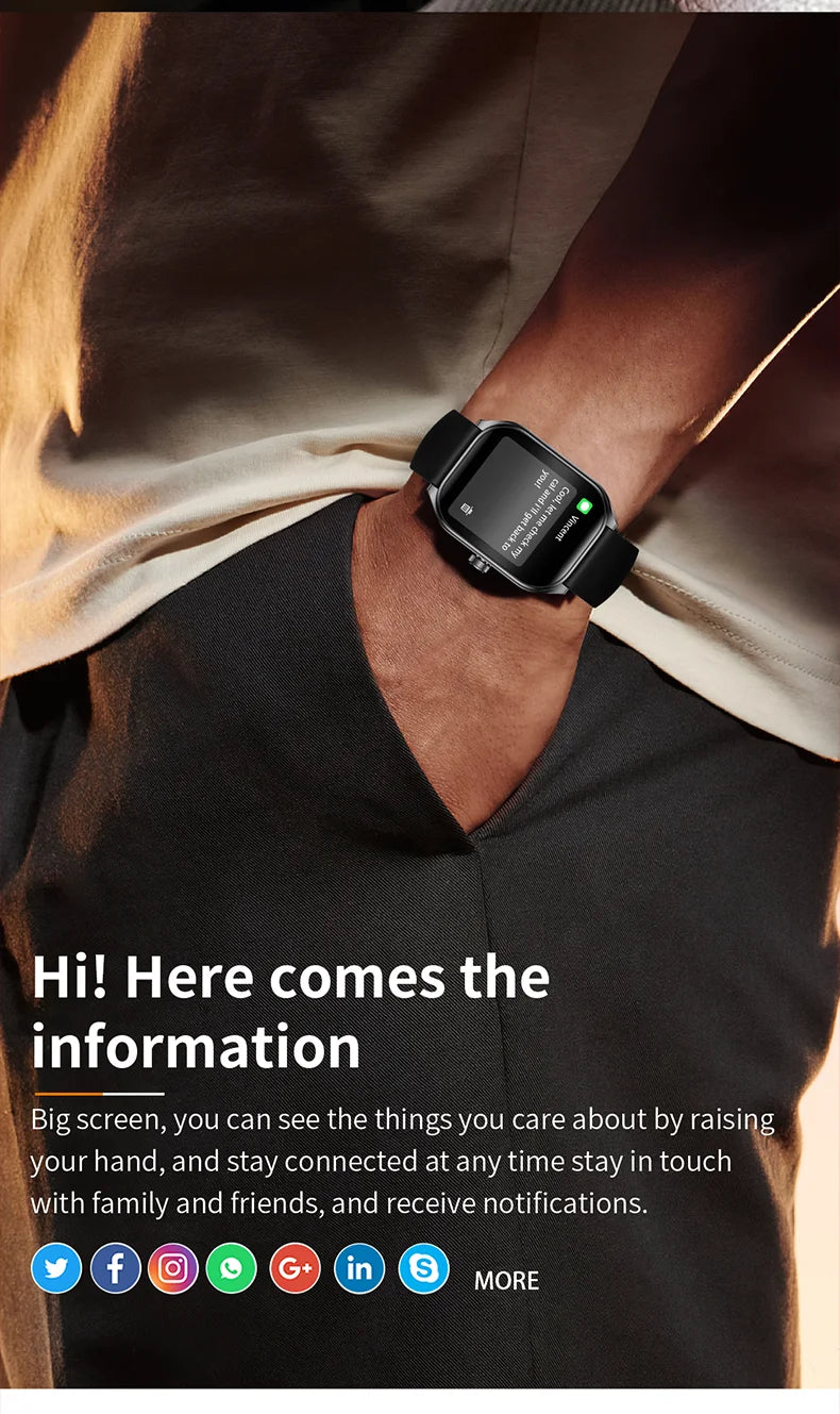 KHwatch 2.01" Curved Screen Smartwatch Men Call Sports Waterproof Wrist Watches Fitness Bracelet Women Watch Clock Smart Watch