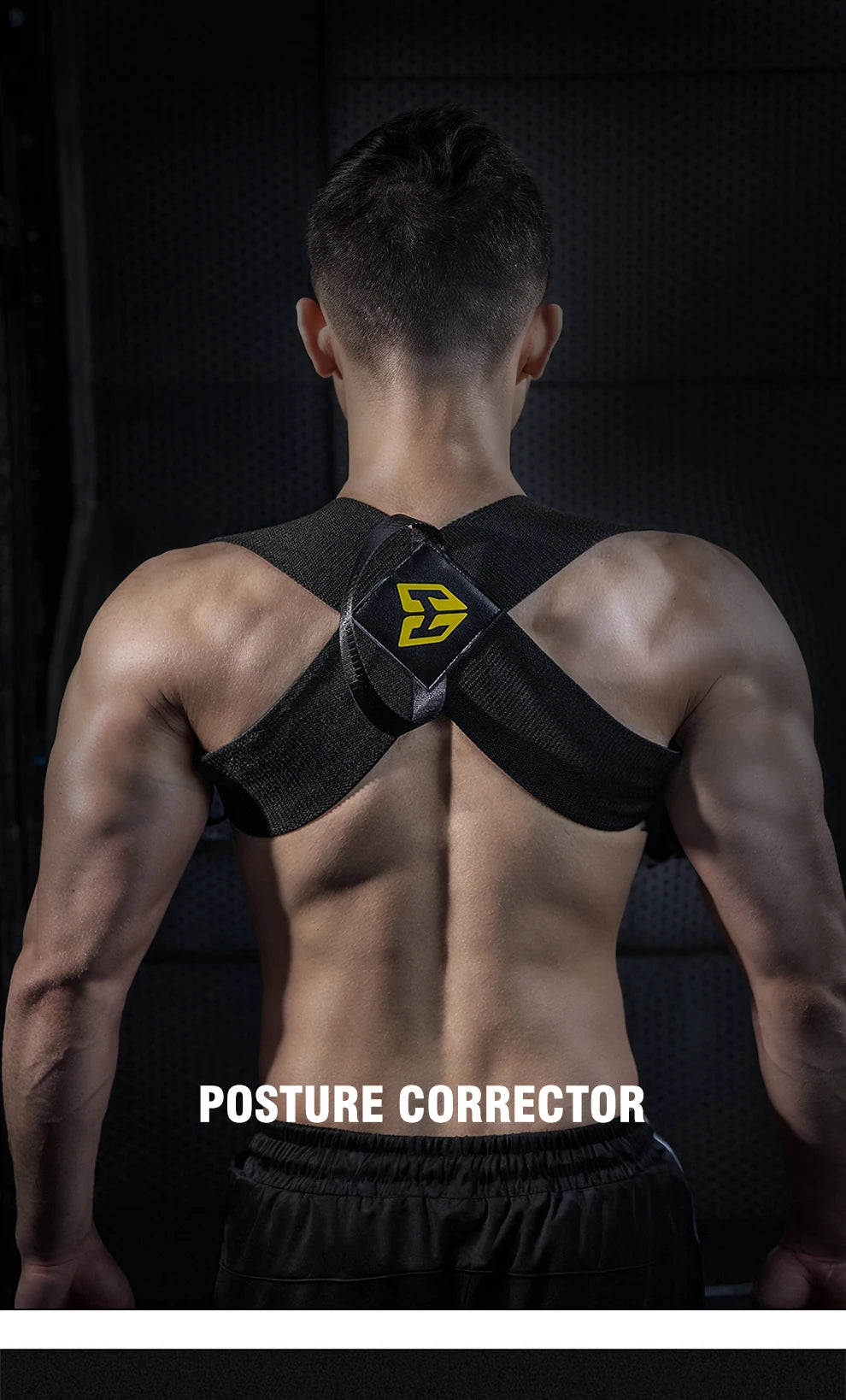 “Flexoora Adjustable Posture Corrector Belt – Gym Fitness Body Back & Shoulder Support”