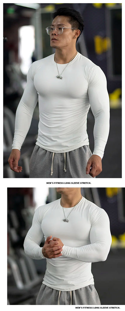 “Flexoora Men’s Quick‑Dry Tight Fit Long‑Sleeve Training Top – All‑Season”