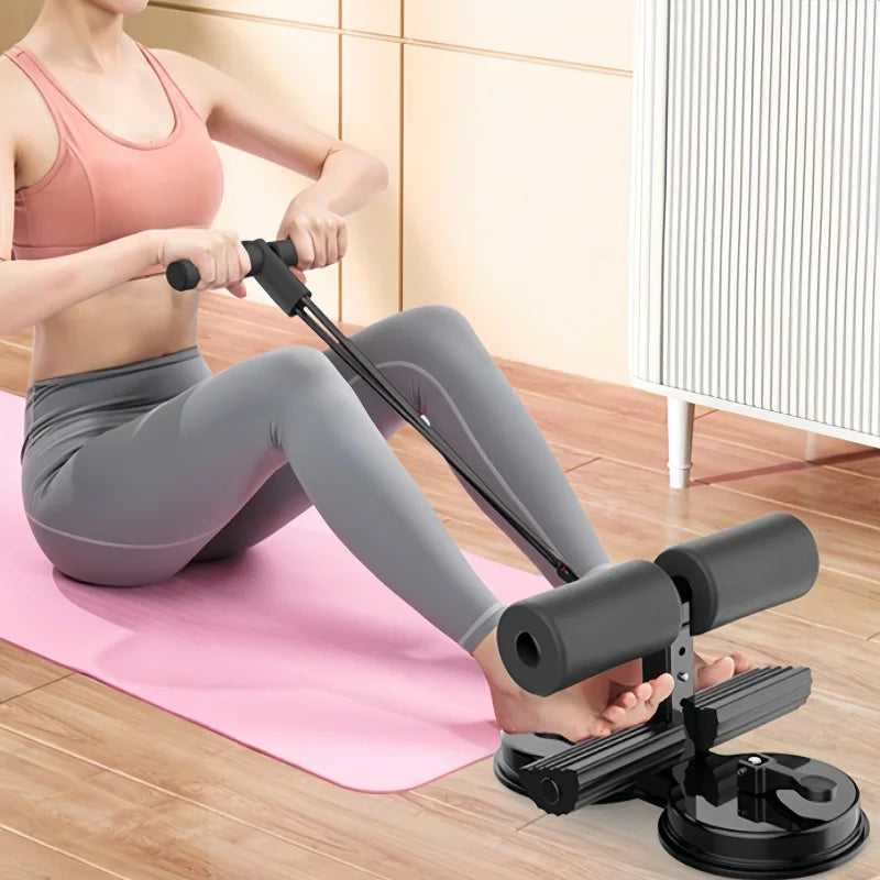 “Flexoora Suction‑Cup Seated Core Trainer – Gym Fitness Body Adjustable Plank & Ankle Strap Support”