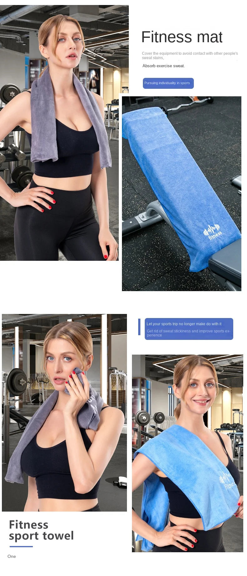 Gym Towel Microfiber Sports Towel for Men and Women, Super Soft and Quick-Drying Towel, for Tennis, Yoga, Cycling, Swimming