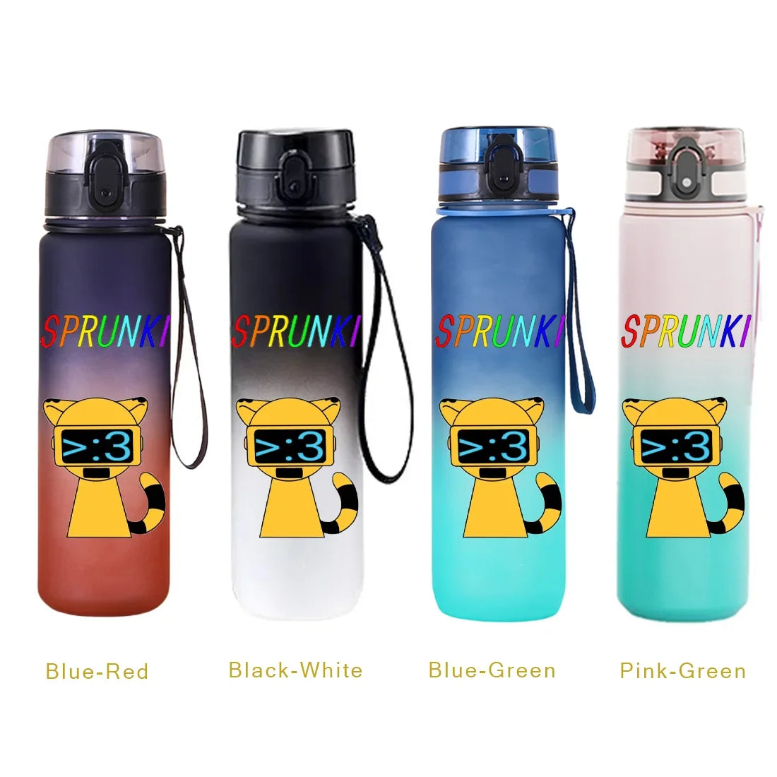 650ML Sprunki Sports Water Cup Portable Fitness Drink Bottle Kettle Outdoor Travel Office Jugs Shaker Drink Bottle Game Gifts