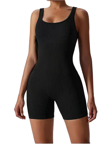 “Flexoora Women’s One‑Piece Quick‑Dry Fitness Jumpsuit”