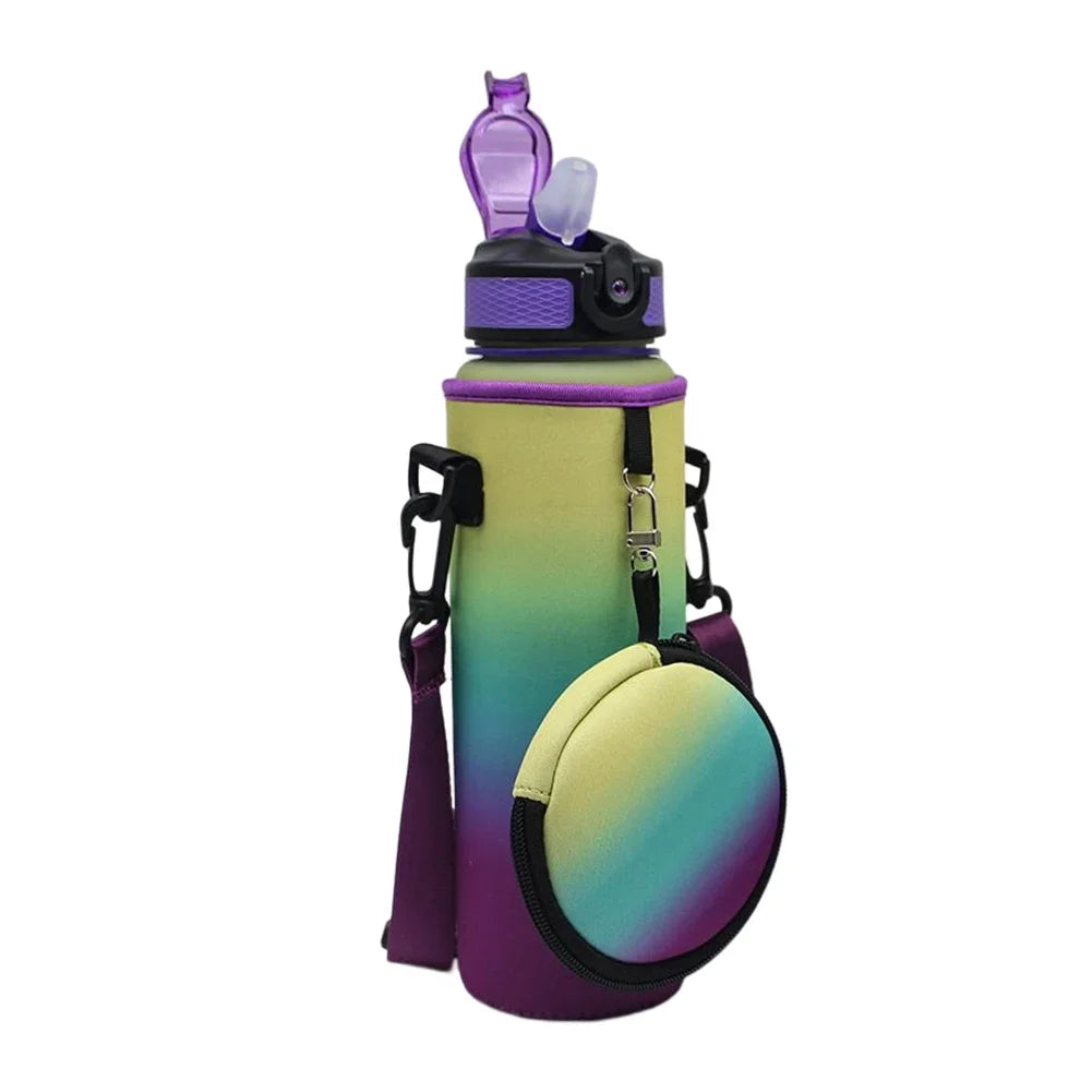 1000ML Sports Bottle Case with Adjustable Shoulder Strap Water Bottle Holder Neoprene Carrier Insulated Water Jug Carrier Pouch
