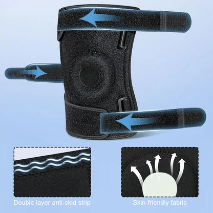 “Flexoora Plus‑Size Adjustable Knee Brace – Gym Fitness Body Patella Compression & Side Stabilizers”