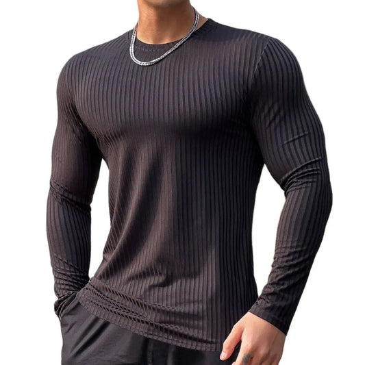 “Flexoora Men’s Quick‑Dry Long‑Sleeve Training Tee – Gym & Running”