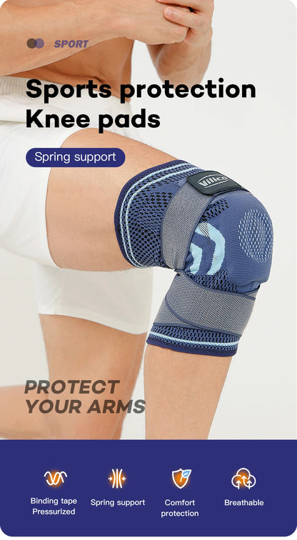 “Flexoora Men’s Knee Support Pads – Gym Fitness Body Silicone Spring for Basketball & Volleyball”