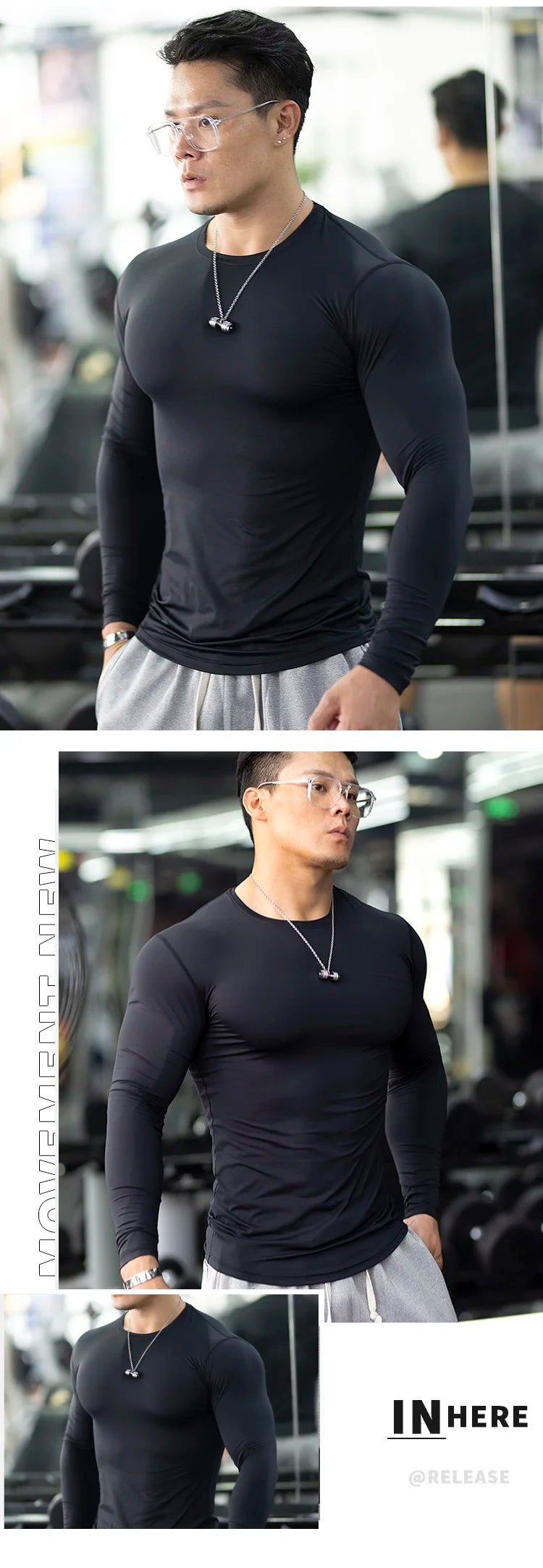 “Flexoora Men’s Quick‑Dry Tight Fit Long‑Sleeve Training Top – All‑Season”