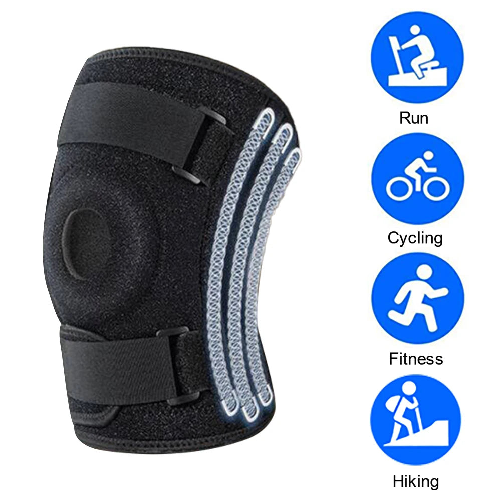 “Flexoora Plus‑Size Adjustable Knee Brace – Gym Fitness Body Patella Compression & Side Stabilizers”