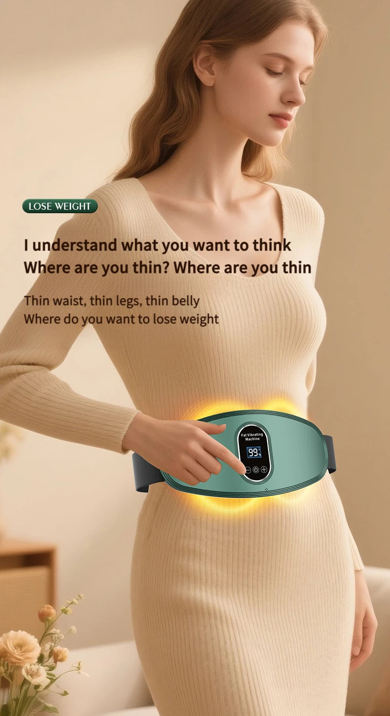 “Flexoora Hot Compress & Fat‑Burn Massage Belt – Gym Fitness Body USB Slimming Vibra Band”