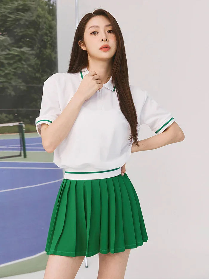 “Flexoora Women’s Quick‑Dry Polo & Pleated Skort Tennis Set”