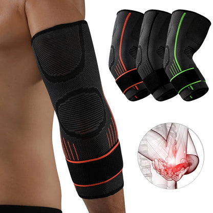 “Flexoora Adjustable Elbow Brace – Gym Fitness Body Compression Sleeve & Strap”