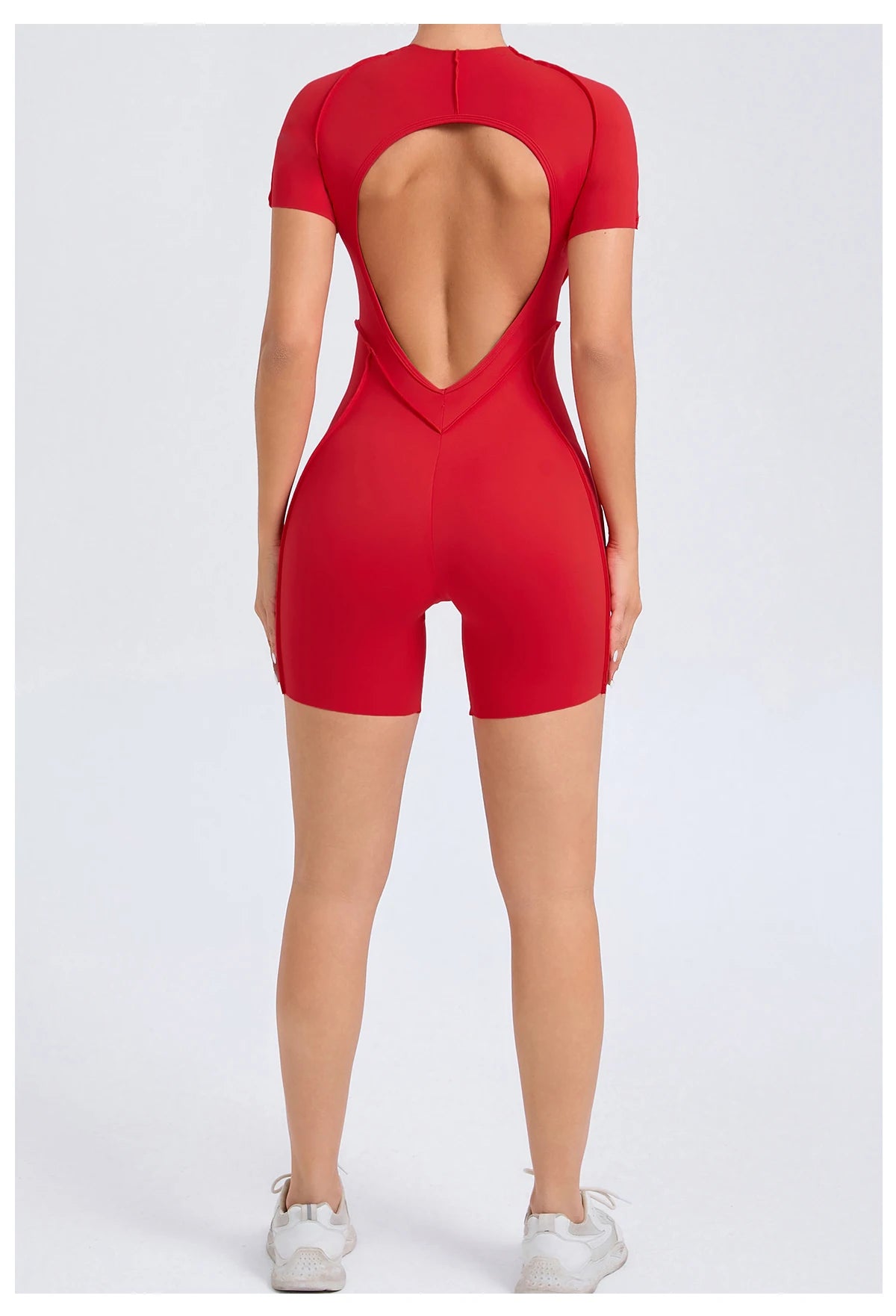 “Flexoora Women’s Backless Scrunch Booty Short Jumpsuit – Gym & Yoga”