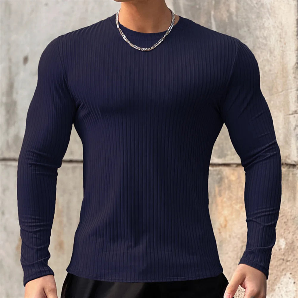 “Flexoora Men’s Quick‑Dry Long‑Sleeve Training Tee – Gym & Running”