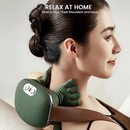 “Flexoora Heated Neck & Shoulder Massager – Gym Fitness Body Electric Kneading‑Pillow 3 Mode”