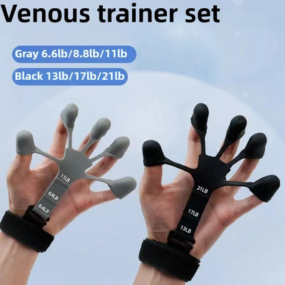 “Flexoora 5‑Finger Hand Trainer – Gym Fitness Body Silicone Wrist Puller & Finger Strengthener”
