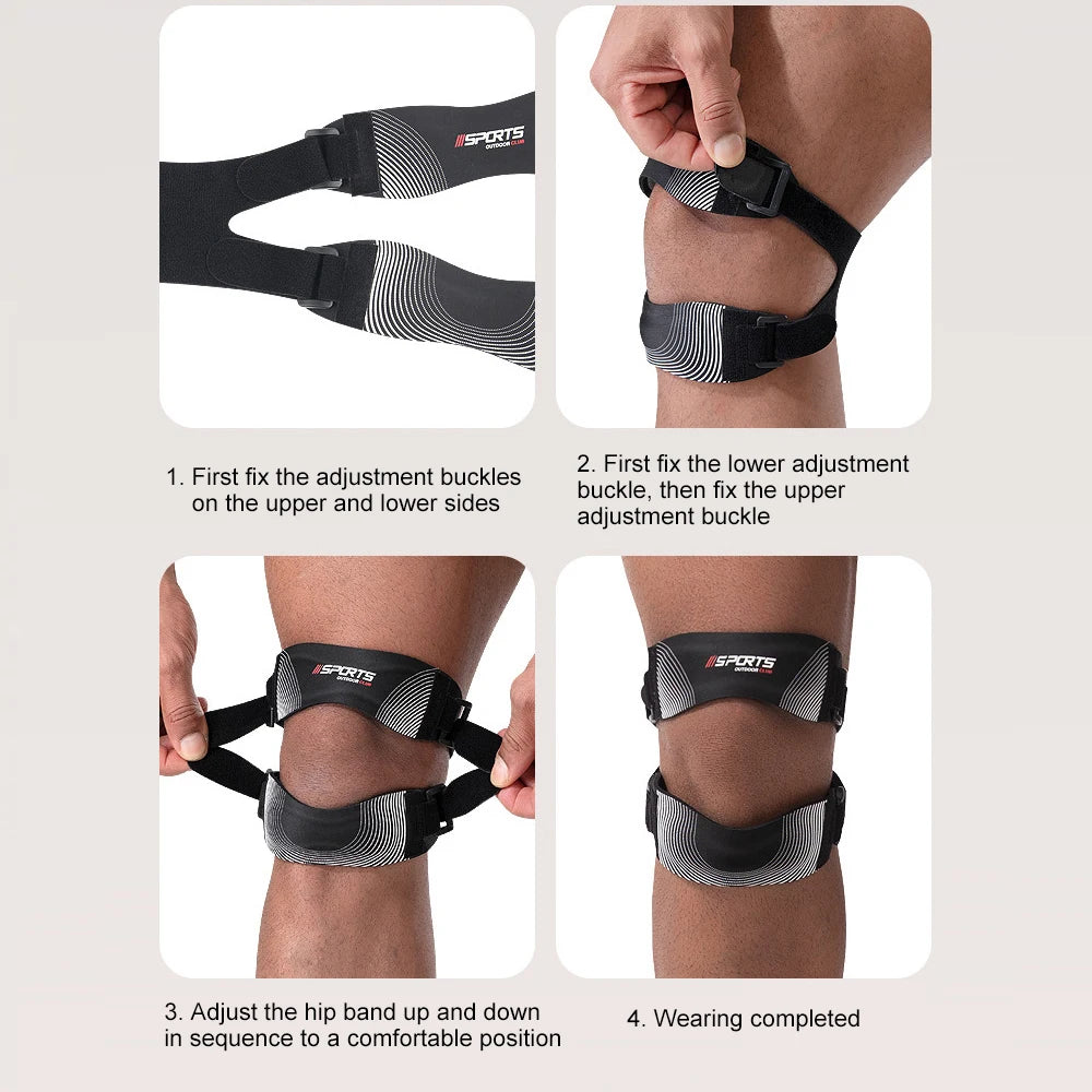 “Flexoora Patellar Support Strap – Gym Fitness Body Adjustable Knee Stabilizer for Running & Football”