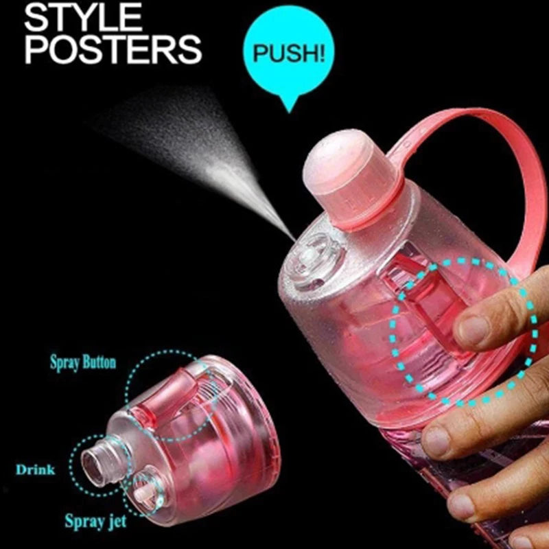 Sports Water Bottle Spray Cup Outdoor Portable Kettles Jug Large Capacity Men And Women 600ml