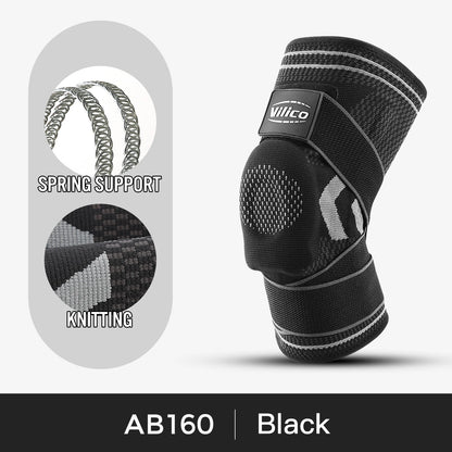 “Flexoora Men’s Knee Support Pads – Gym Fitness Body Silicone Spring for Basketball & Volleyball”