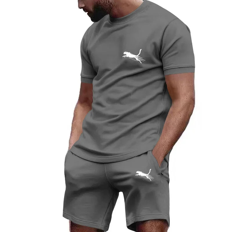 “Flexoora Men’s Mesh Running Set – Breathable T‑Shirt & Shorts”