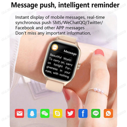 2025 New Smart Watch Men Women Gift Full Touch Screen Digital Sport Fitness Message Watches Bluetooth Call Smartwatch Wristwatch