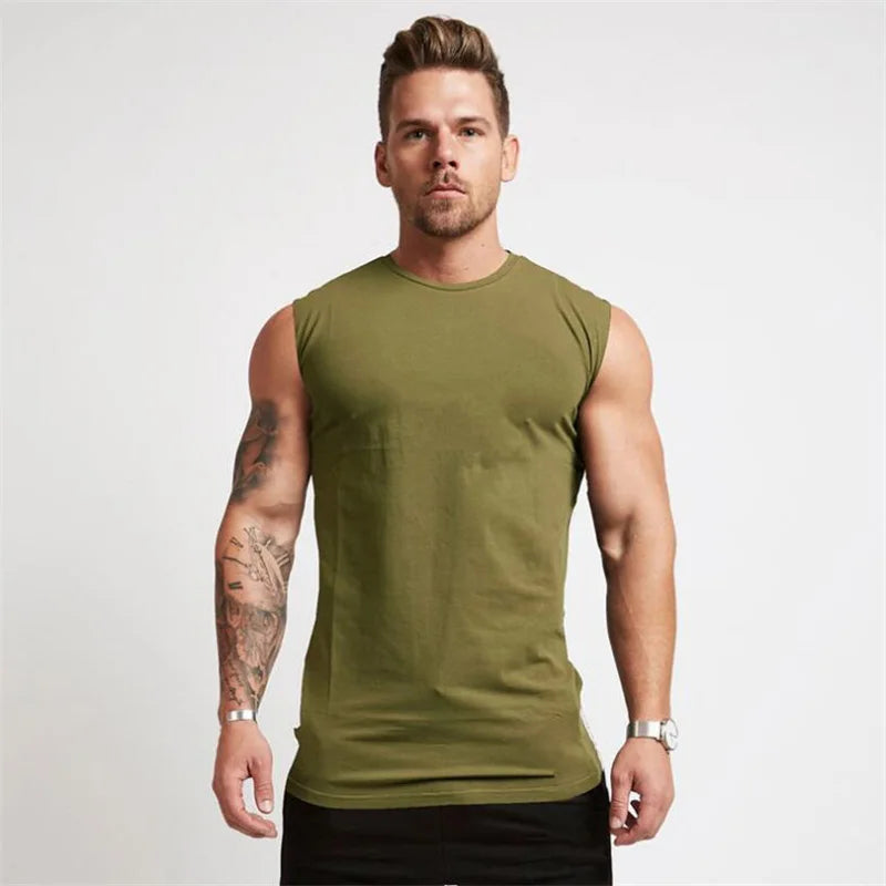 “Flexoora Men’s Breathable Cotton Muscle Tank – Gym & Workout”
