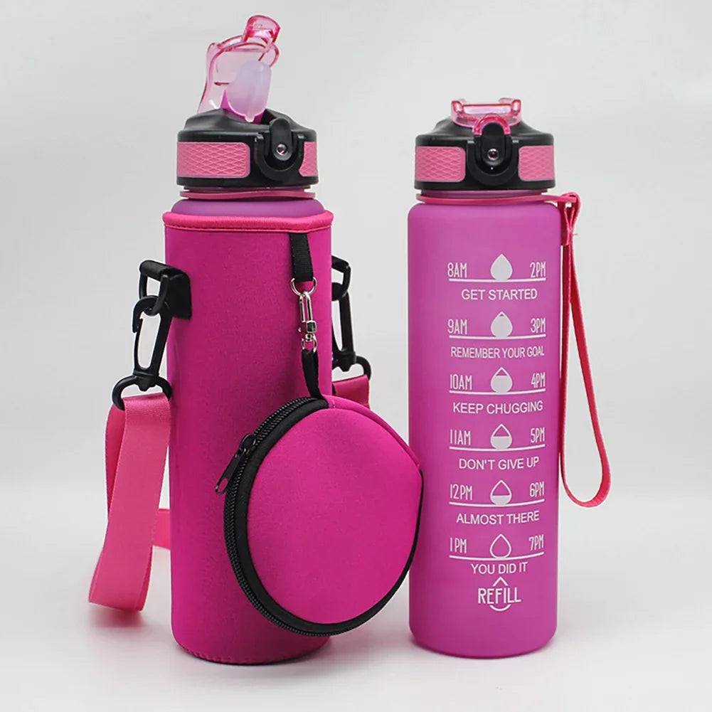 1000ML Sports Bottle Case with Adjustable Shoulder Strap Water Bottle Holder Neoprene Carrier Insulated Water Jug Carrier Pouch