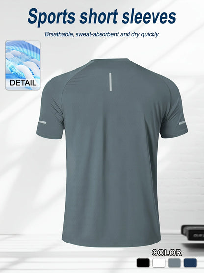 “Flexoora Men’s Marathon Ice‑Silk Quick‑Dry Gym Tee”
