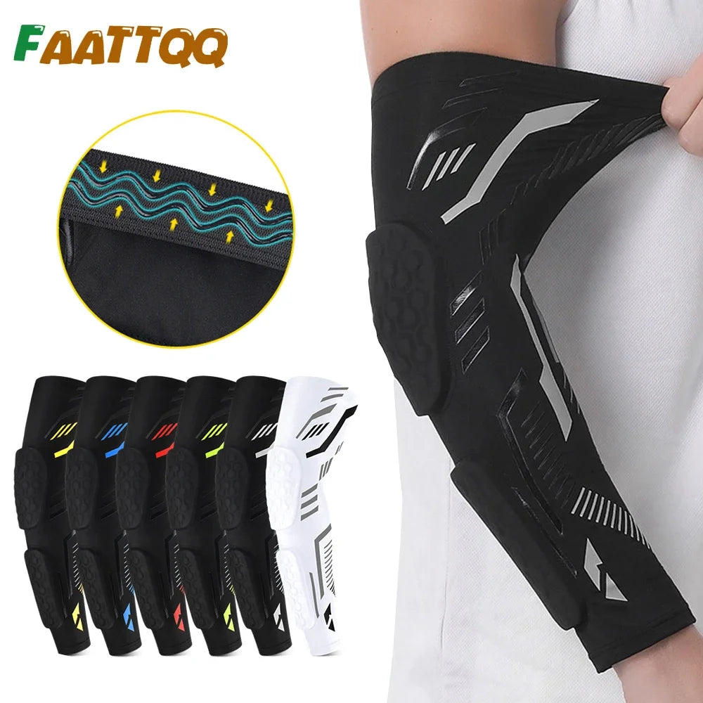 “Flexoora Padded Arm Sleeve – Gym Fitness Body Protective Compression for Basketball, Football & Volleyball”