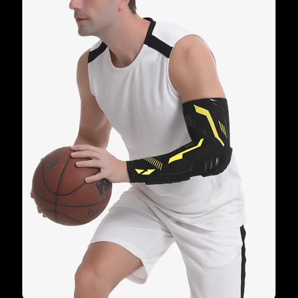 “Flexoora Padded Arm Sleeve – Gym Fitness Body Protective Compression for Basketball, Football & Volleyball”