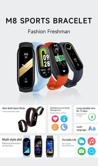 2025 Fitness Watch: Color Display, Step Tracker, Multi-Sport, Message Notifications, Remote Camera/Music Band