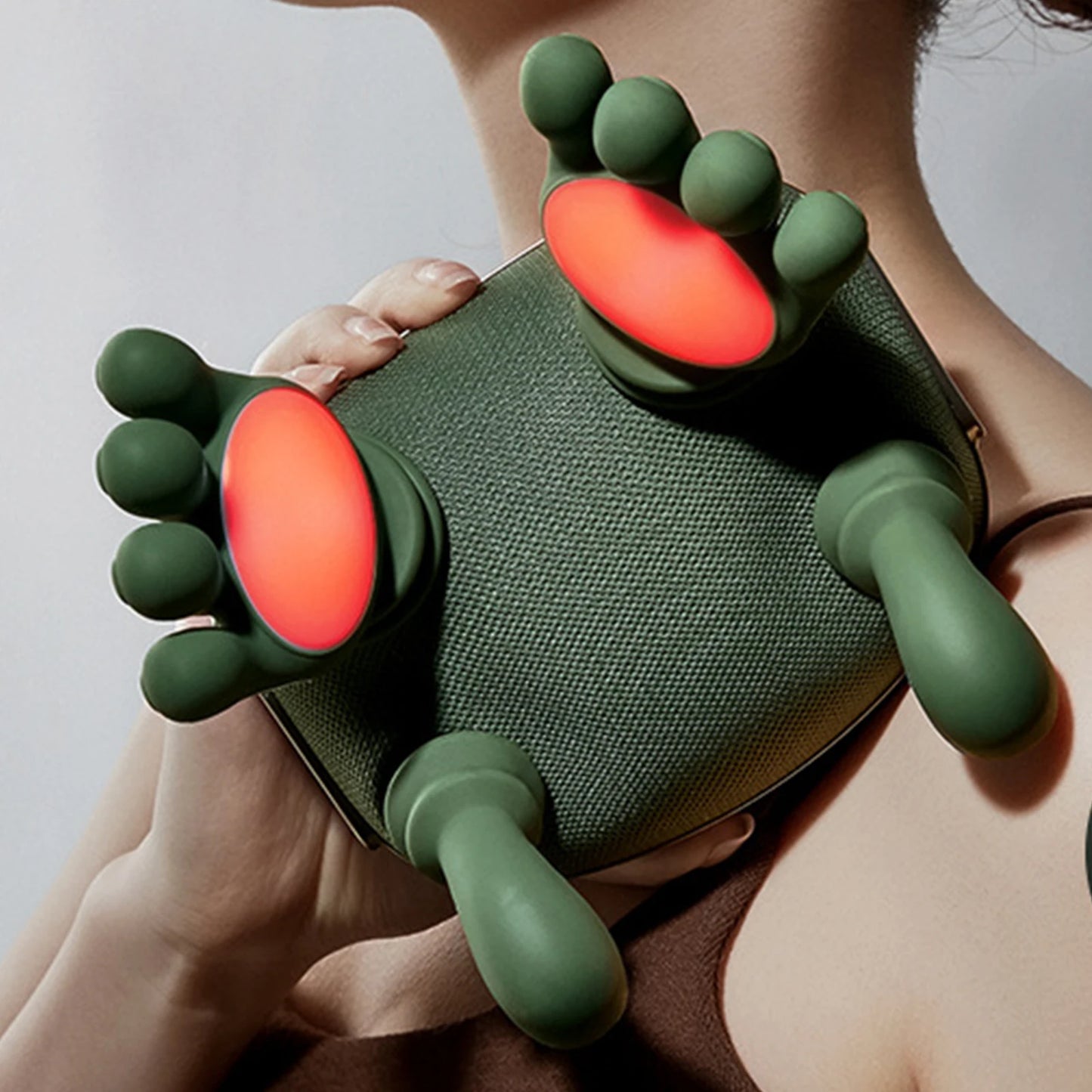 “Flexoora Heated Neck & Shoulder Massager – Gym Fitness Body Electric Kneading‑Pillow 3 Mode”