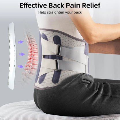 “Flexoora Lumbar Support Back Brace – Gym Fitness Body Adjustable Belt with Bionic Support Plate for Lower Back & Sciatica”