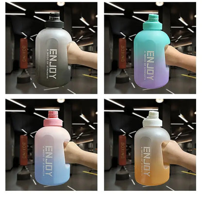 3 Liter Sports Water Bottle With Handle Large Capacity Fitness With Scale Gradient Kettle Outdoor Plastic Portable Water Bottle