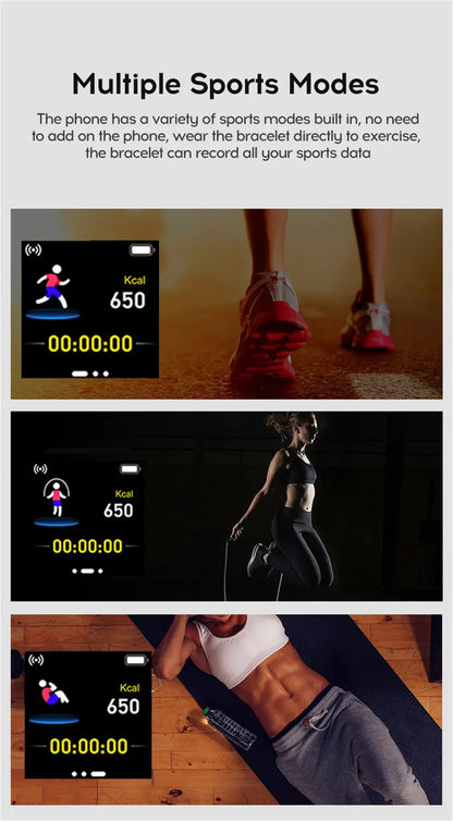 Smart Watch 1.44-inch Y68 Sport Wristband Running Fitness Monitor Track Heart Rate Message Remind Men Smartwatch Woman Clock