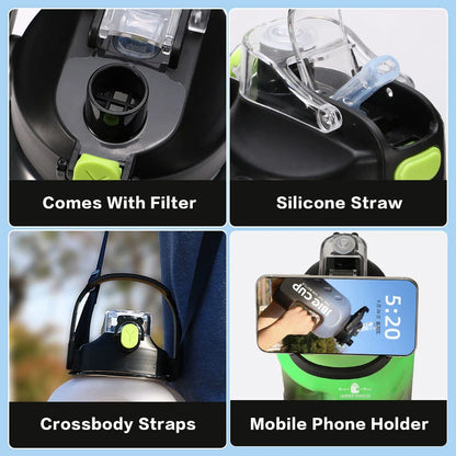 3 Liter Sports Water Bottle With Handle Large Capacity Fitness With Scale Gradient Kettle Outdoor Plastic Portable Water Bottle