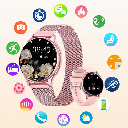 Smart Watch for Women Android & iPhone,1.2" Touch Screen Fitness Tracker, Heart Rate/Sleep/ Monitor, Pedometer,100+ Sport Modes
