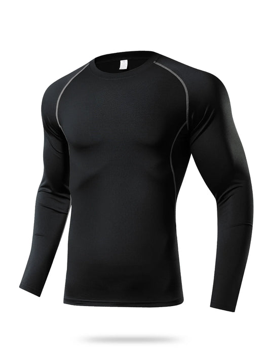 “Flexoora Men’s Tight Round‑Neck Long‑Sleeve Gym Top – Training Sweatshirt”