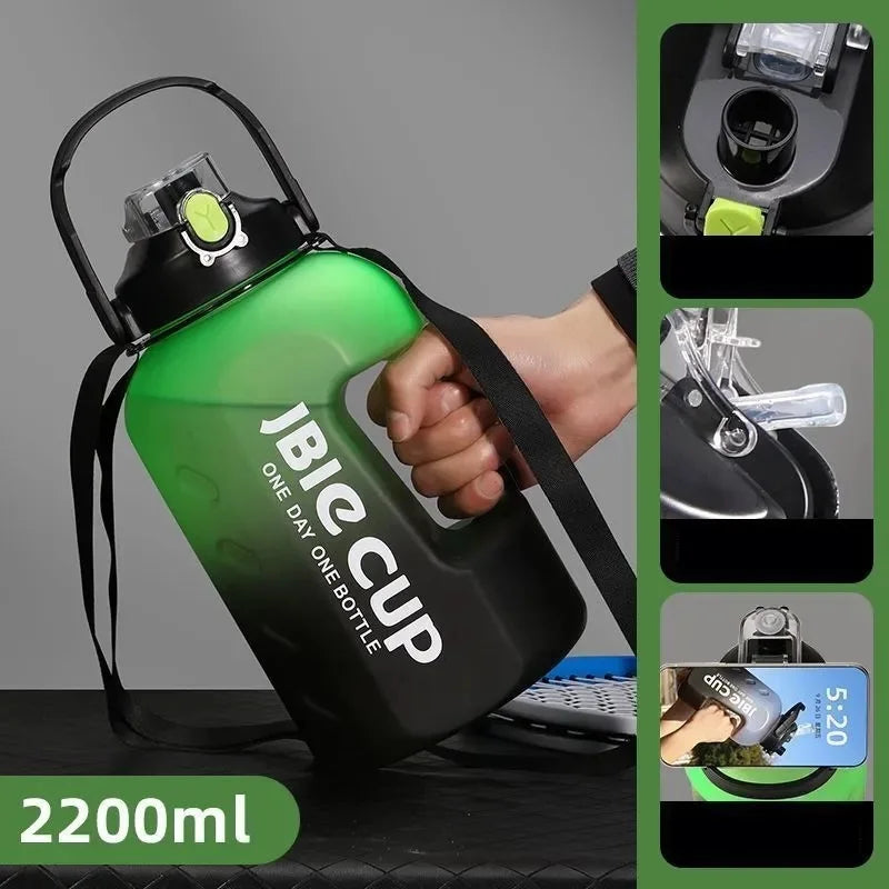 3 Liter Sports Water Bottle With Handle Large Capacity Fitness With Scale Gradient Kettle Outdoor Plastic Portable Water Bottle
