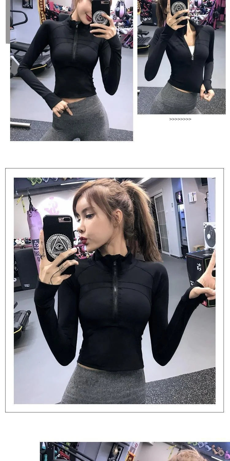 “Flexoora Women’s Breathable Quick‑Dry Zip‑Up Training Jacket”