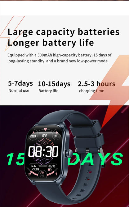 KHwatch 2.01" Curved Screen Smartwatch Men Call Sports Waterproof Wrist Watches Fitness Bracelet Women Watch Clock Smart Watch