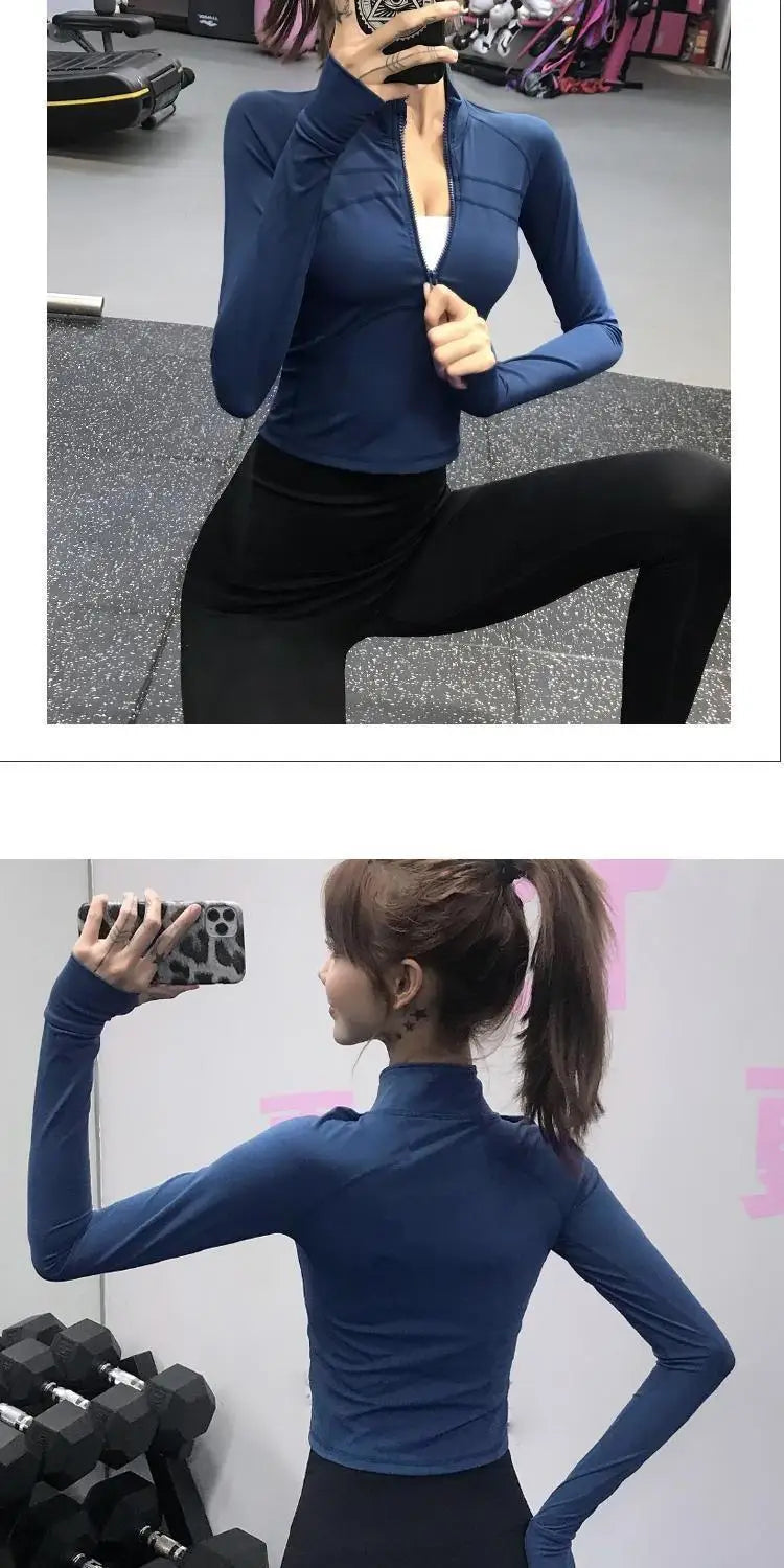 “Flexoora Women’s Breathable Quick‑Dry Zip‑Up Training Jacket”