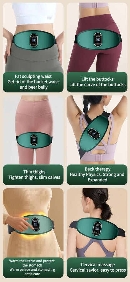 “Flexoora Hot Compress & Fat‑Burn Massage Belt – Gym Fitness Body USB Slimming Vibra Band”