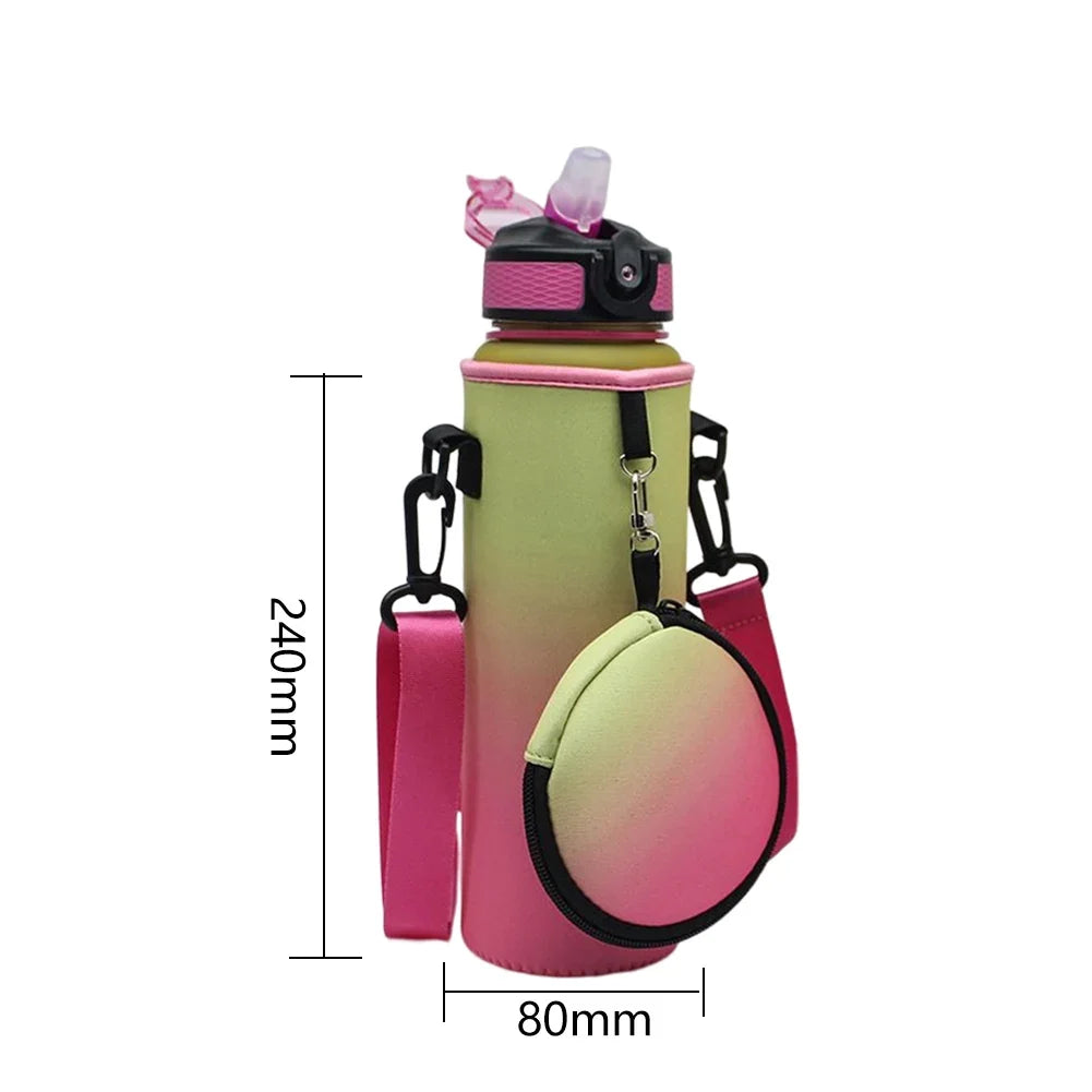 1000ML Sports Bottle Case with Adjustable Shoulder Strap Water Bottle Holder Neoprene Carrier Insulated Water Jug Carrier Pouch