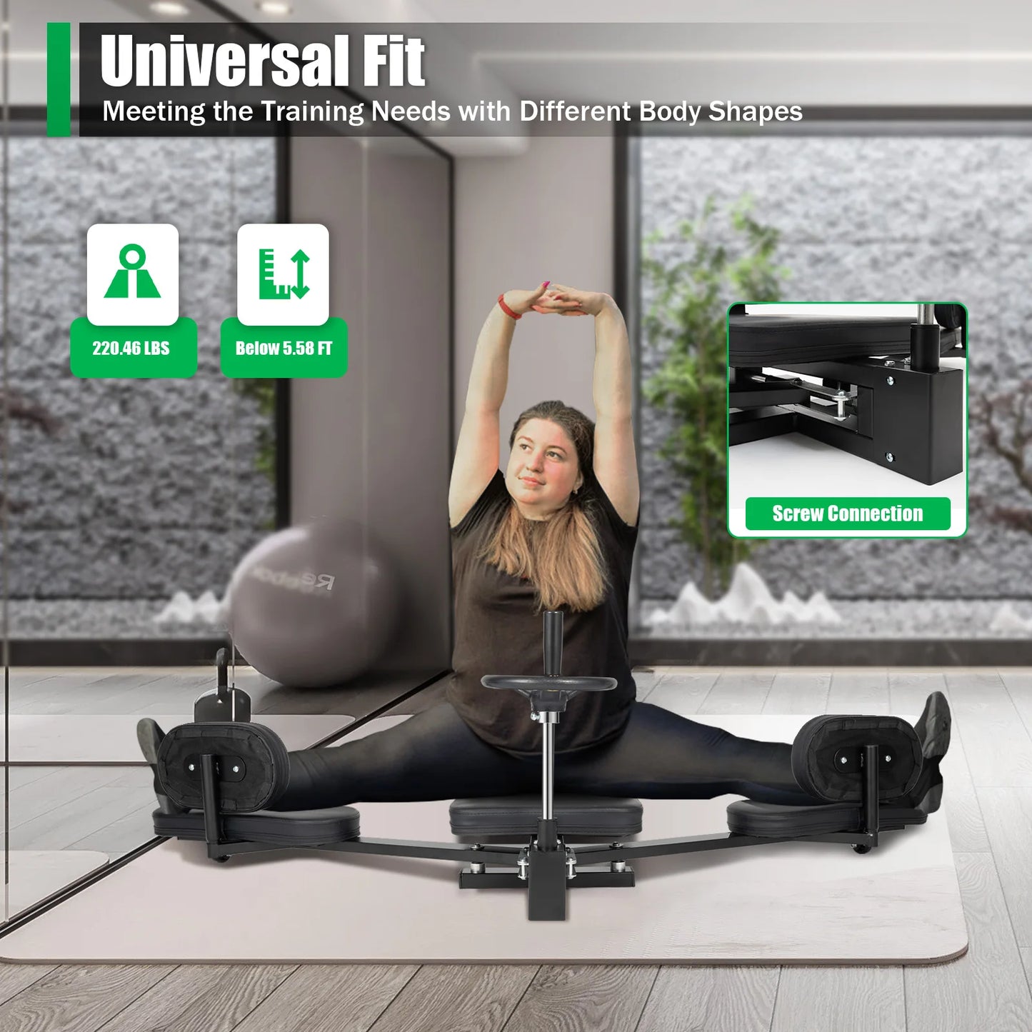 “Flexoora 180° Leg Stretcher Machine – Gym Fitness Body Heavy‑Duty Split Trainer w/ Backrest & Silent Rollers”